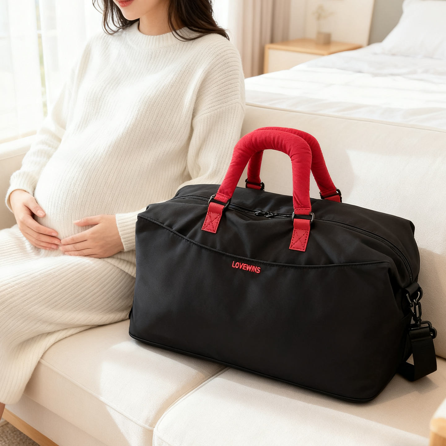 手提待产包女大容量孕妇待产收纳包瑜伽包短途旅行袋轻便包行李袋,淘宝优惠券,粉丝福利购,淘宝优惠卷