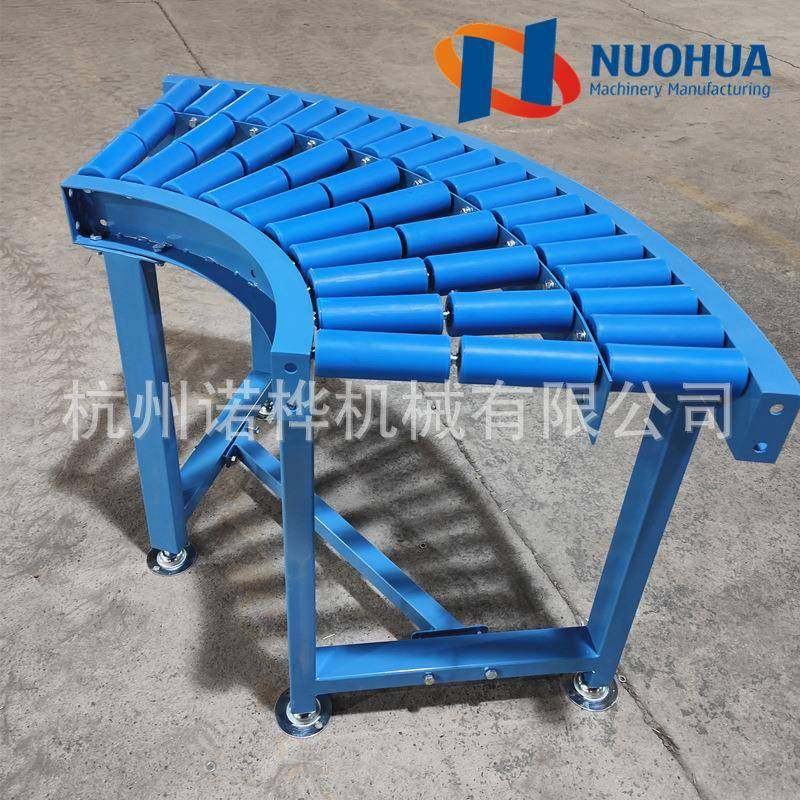 杭州蓝色PP滚筒转弯机无动力弯道90度滚筒输送机仓库物流输送线,淘宝优惠券,粉丝福利购,淘宝优惠卷