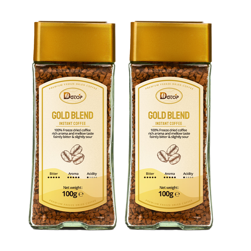 DGTOP原装进口咖啡美式速溶黑咖啡冻干咖啡粉100g*2瓶装