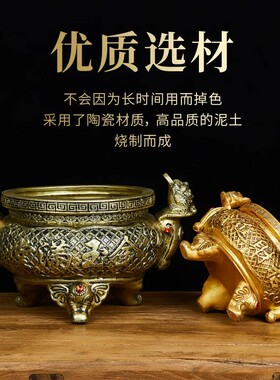 仿古铜陶瓷三足圆鼎香炉寺庙祠堂供佛供神仙家财神家用供奉插香炉