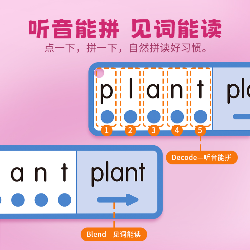 【点读版】cvc自然拼读指读卡片Phonics英文音标教英语启蒙儿童 - 图1