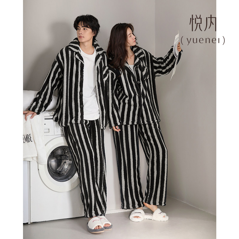 悦内情侣睡衣男秋冬季冬款法兰绒加绒加厚珊瑚绒毛绒家居服女套装,淘宝优惠券,粉丝福利购,淘宝优惠卷