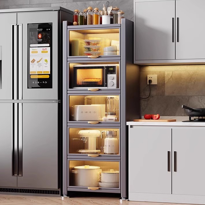 Kitchen narrow gap storage cabinet multifunctional storage rack
