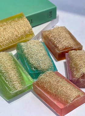 沙棘山羊奶洗脸手工皂蜂蜜丝瓜络精油皂方形清洁角质洗澡洁面香皂