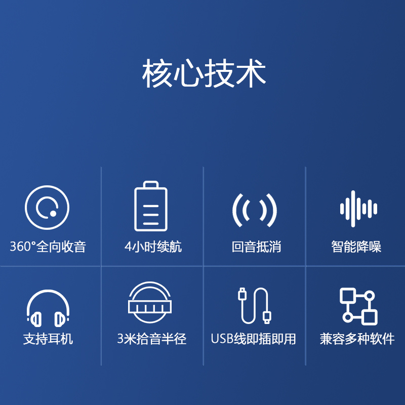 远程视频会议系统设备全向麦克风兼容华为腾讯科达小鱼易连好视通-图0