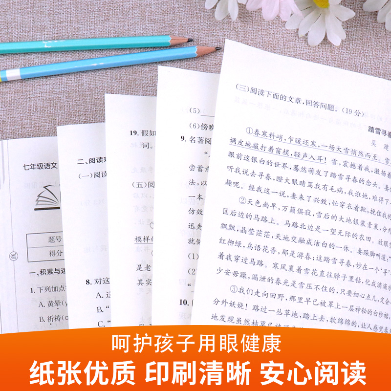 初一上册全套试卷同步练习册必刷题七年级下册试卷测试卷全套数学人教版初中道德与法治语文英语生物地理历史小四门训练期末卷子 - 图3