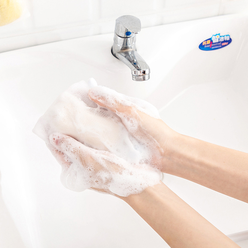洁面洗脸手工皂起泡网 洗面奶打泡网 可挂香皂彩色丝带起泡袋