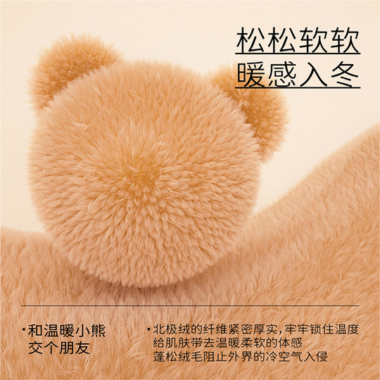 TeenieWeenie小熊睡衣女款冬季2025新款男士加厚保暖绒情侣家居服