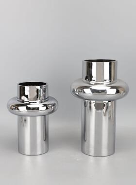 现代简约创意电镀玻璃插花瓶花器摆件客厅样板间餐厅软装饰品