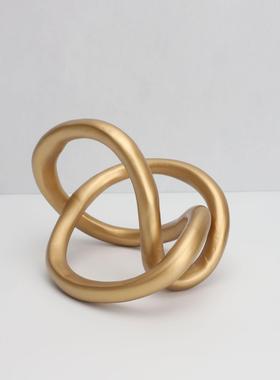 新中式树脂金色白色缠绕摆件样板房售楼部卧室书房客厅餐厅饰品