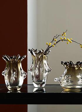 简约轻奢风创意琉璃花瓶窗口异形花器餐桌居家客厅软装台面玻璃瓶
