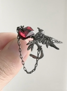 恋与深空周边流苏戒指秦彻乌鸦cos个性小众暗黑系朋克风辣妹指环