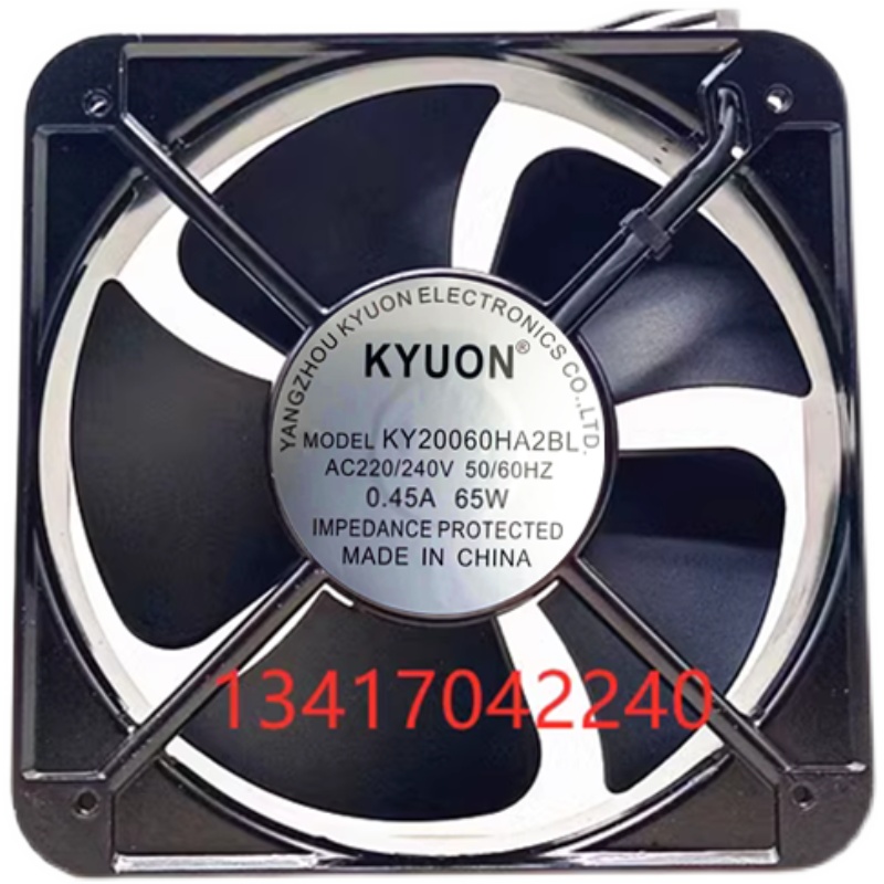 全新KYUON KY20060HA2BL AC220/240V 0.45A 65W 20cm交流散热风扇 - 图3