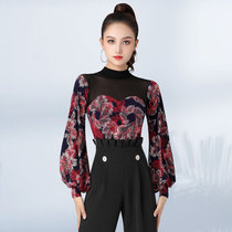 Pauro Collar Utiliti Women Lamp Sleeves Conjoined Dancing Nice Gas Dancer Dancer High Morden Dancing Caged Clothing Dance Blouses Foreign New