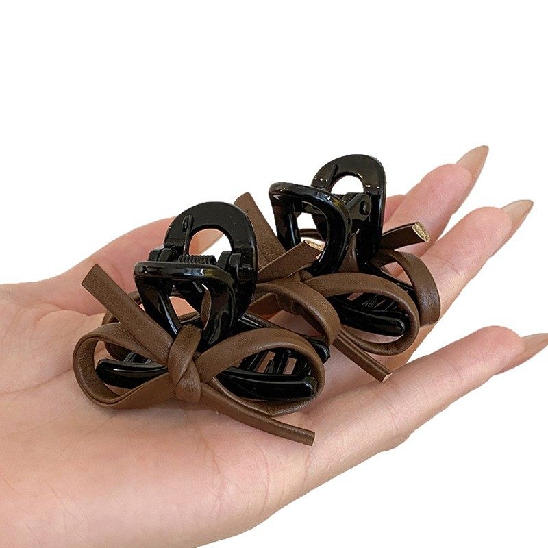 皮质蝴蝶结半扎发小抓夹女感侧边刘海夹发量少鲨鱼夹发卡头饰,淘宝优惠券,粉丝福利购,淘宝优惠卷