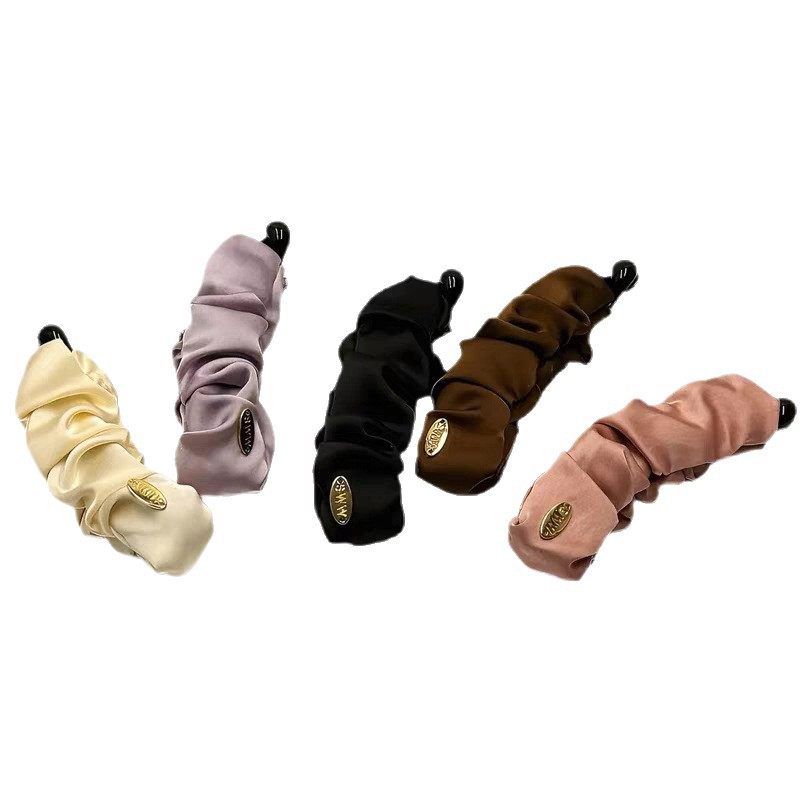 法式金标缎面褶皱香蕉夹竖夹后脑勺高马尾固定发夹头饰感抓夹,淘宝优惠券,粉丝福利购,淘宝优惠卷