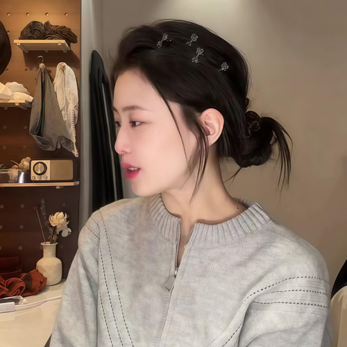 精致漂亮高端侧边蝴蝶结小夹子头发发卡2026新款女士刘海发夹头饰 - 图3