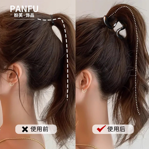 运动高马尾π型抓夹固定神器女2025新款高级感后脑勺头发弧形发夹 - 图0