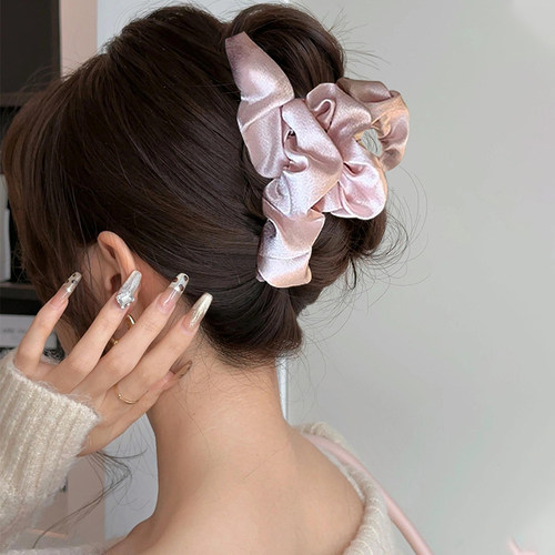 云朵褶皱闪光头发抓夹高端发卡2025新款绝美高级感大号发夹头饰女 - 图3
