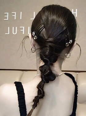 韩系侧边刘海碎发银色小花发夹