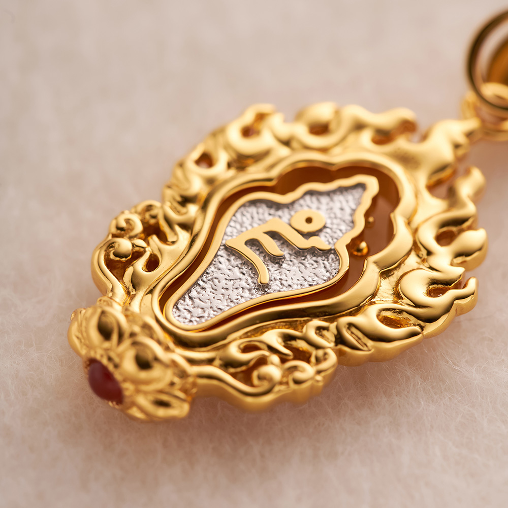 【罗娜专属】黄财神法螺吊坠 - 图1