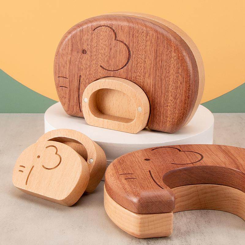 木制哺象乳牙盒男孩女孩宝宝胎发收藏盒儿童纪念品牙齿收纳盒礼物,淘宝优惠券,粉丝福利购,淘宝优惠卷