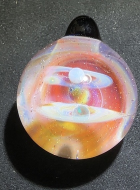 原创星辰琉璃玻璃水晶球宇宙星空球吊坠手工炫彩极光轻奢星河银河