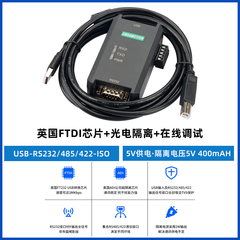 USB转RS232/485/422串口转换器 USB转串口双向通讯调试转换接头 - 图2