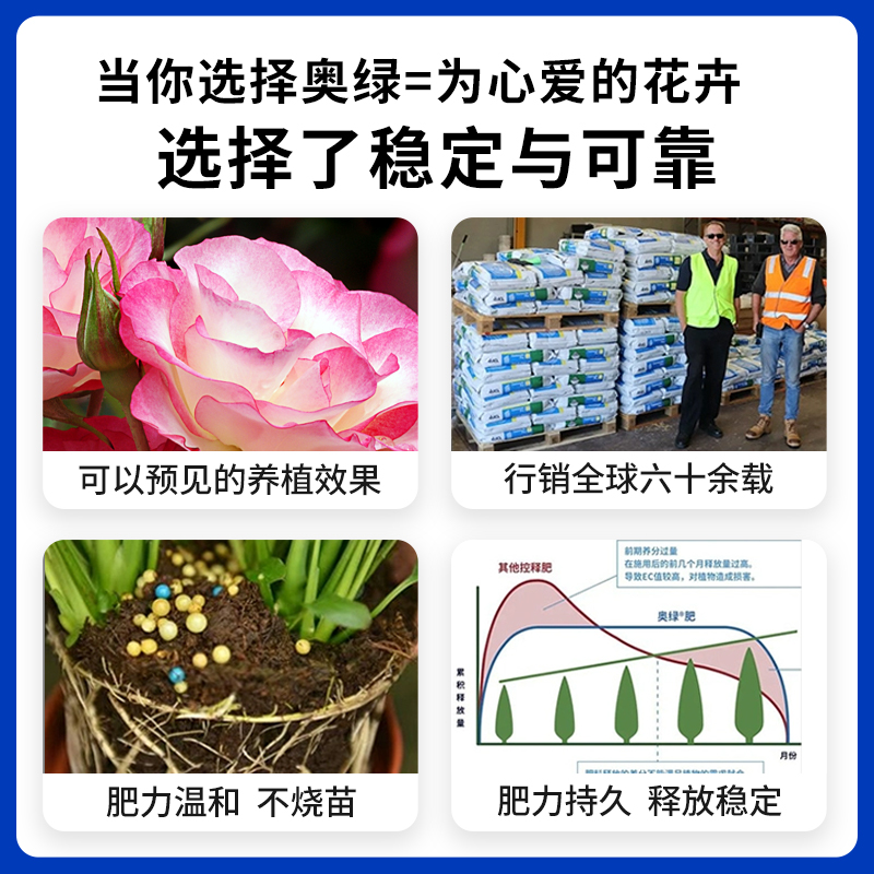 奥绿缓释肥318s颗粒肥月季绣球铁线莲盆栽植物通用型复合有机花肥 - 图1