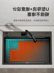 2023优勤厨房纳米单槽加厚水槽304不锈钢大单槽台下盆洗碗洗菜池