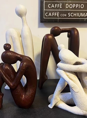 售楼处样板间家居创意艺术抽象卡通火柴人雕塑现代简约软装饰摆件