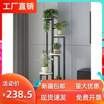 Xinjiang Tibet Light Luxurious Flowers Shelf Living-room Floor Style Iron Art Balcony Multilayer Flower Pot shelf Indoor high