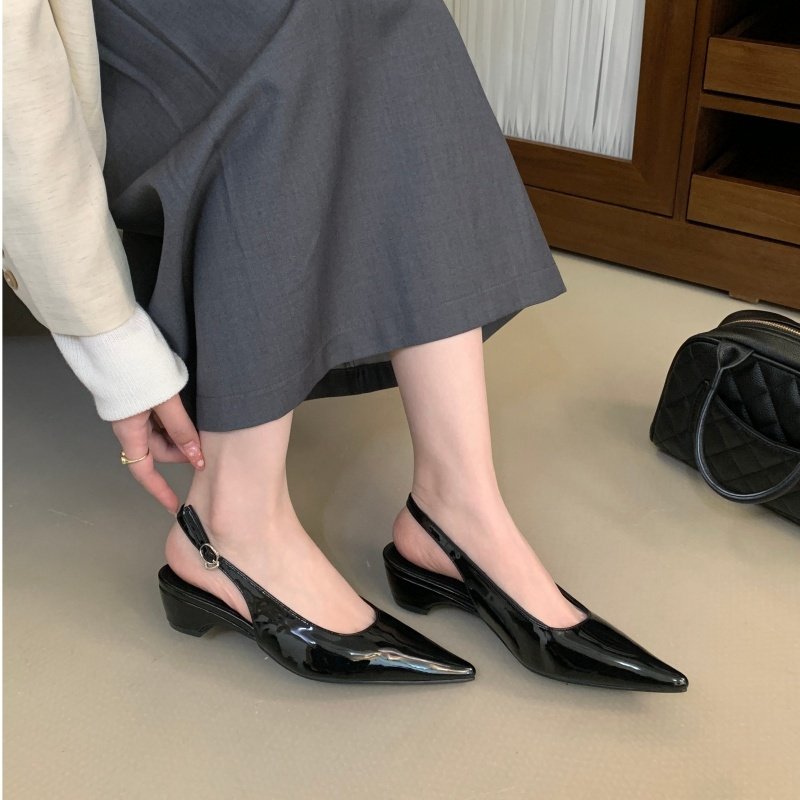 粗跟高跟鞋女鞋2026早春新款蛇纹斑马纹后空低跟职业搭扣浅口单鞋,淘宝优惠券,粉丝福利购,淘宝优惠卷