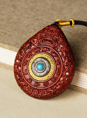 紫檀木吊坠高档十二生肖八大守护神本命佛牌项链车挂阿弥陀佛狗猪