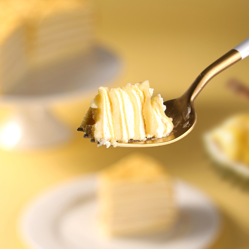 榴莲千层蛋糕切件冷冻动物奶油咖啡馆下午茶歇商用慕斯半成品 - 图2