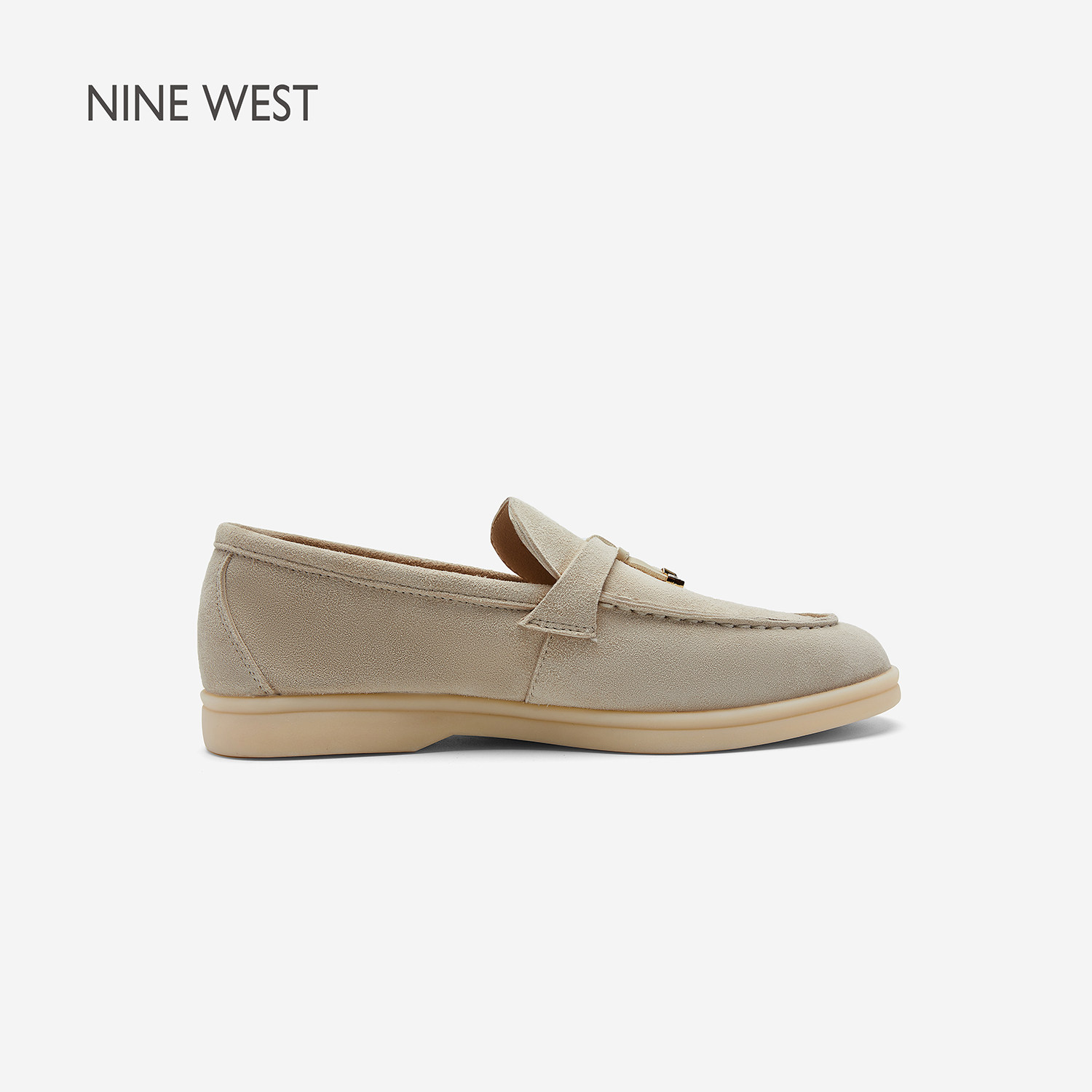 Nine West/玖熙2025春季新款乐福鞋女复古流苏吊坠平底通勤单鞋女