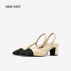 Nine West/玖熙2024年夏季新款包头凉鞋女休闲甜美高跟玛丽珍女鞋