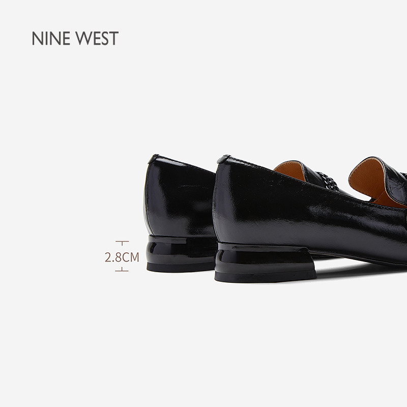 Nine West/玖熙2026春季新款低跟乐福鞋女编织革带方头单鞋女优雅,淘宝优惠券,粉丝福利购,淘宝优惠卷