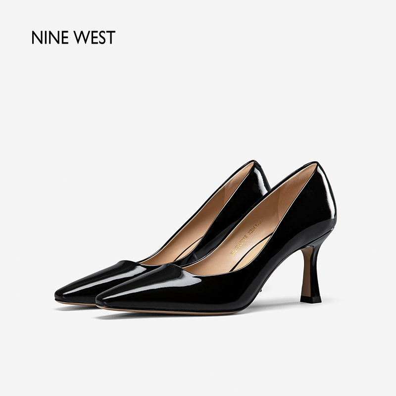 Nine West/玖熙2024年春季新款高跟鞋女尖头浅口细跟复古通勤单鞋