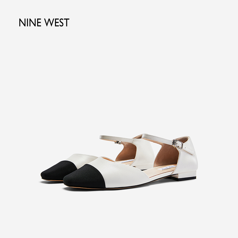 Nine West/玖熙2024年新款夏季包头凉鞋女外穿玛丽珍女鞋平底鞋