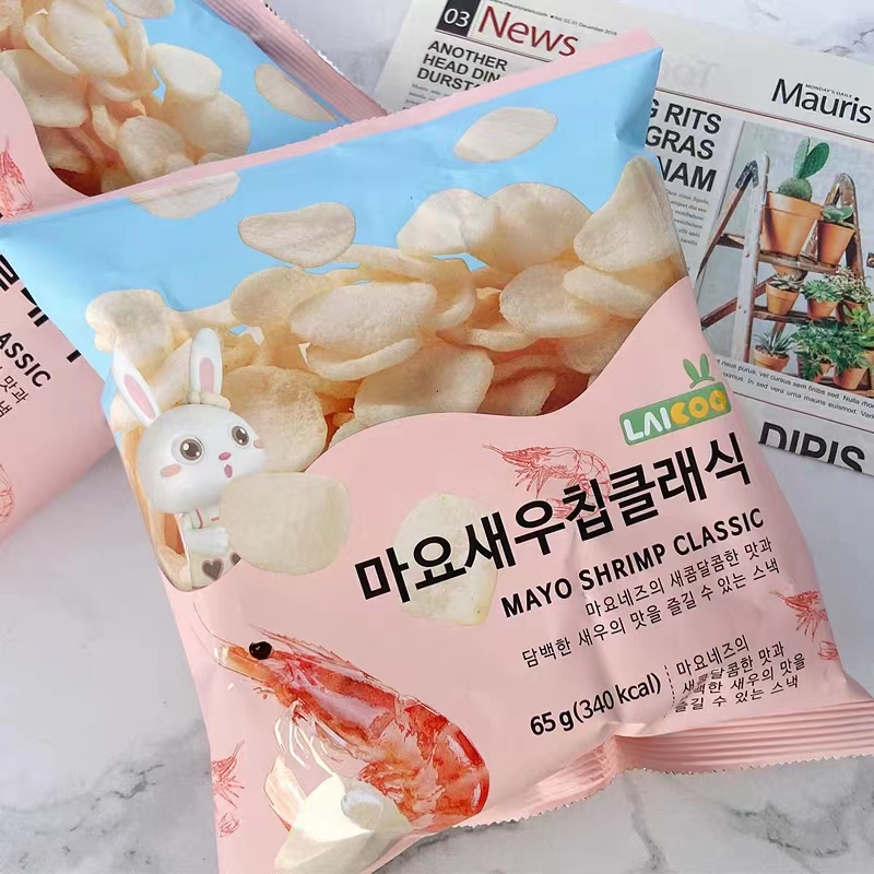 韩国进口涞可鲜虾片大包休闲追剧零食膨化食品办公室脆片网红薯片-图1
