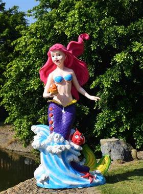 户外大型玻璃钢雕塑仿真美人鱼动物海马热带鱼摆件公园商场装饰品