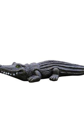 鳄鱼雕塑模型玻璃钢户外大型花园林水池景观小品装饰仿真动物摆件