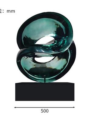 家居客厅抽象摆件玄关电视柜桌面铂晶透明树脂简约艺术雕塑装饰品