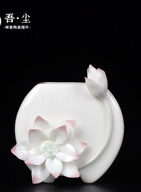 速发陶桌线香炉薰香插内室瓷面手工捏花香台薰香座香托盘檀香炉沉