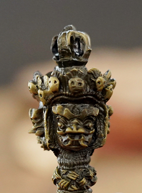 速发合金三面普巴金佛杵降刚杵金刚橛密宗法器藏传魔教用品带底座