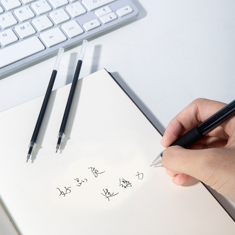 得力笔芯0.5黑色中性笔全针管考试0.38子弹头速干水笔签字笔替芯黑笔墨蓝红色0.35mm笔芯学生用中性笔芯 - 图3