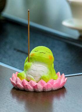 茶道摆件香插可爱小猫咪香炉树脂工艺品线香檀香茶桌装饰创意新款