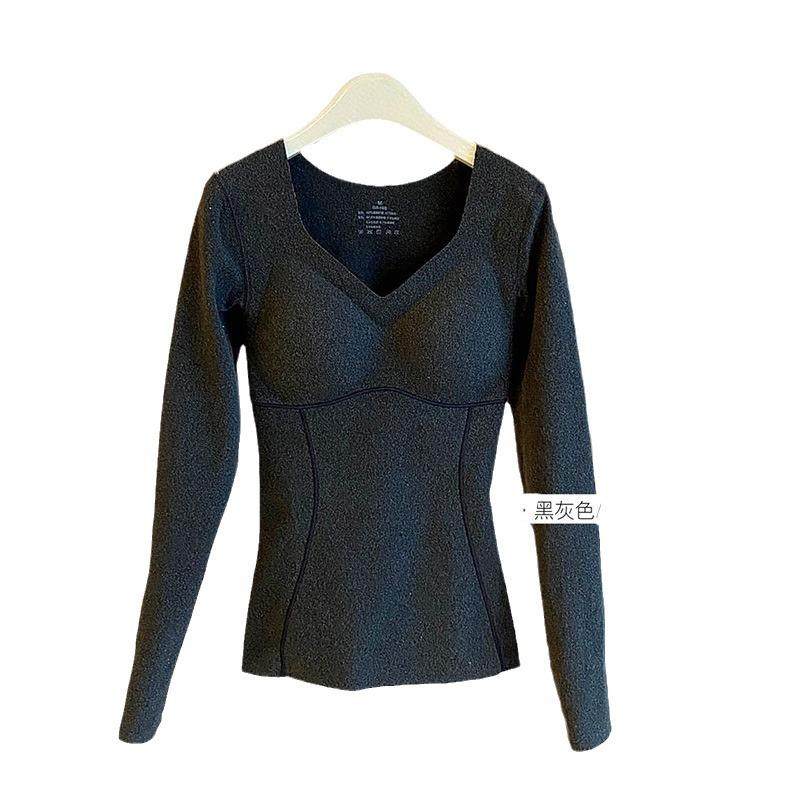 801秋冬德绒加厚保暖长袖女士上衣发热修身羊毛内搭打底衫带胸垫,淘宝优惠券,粉丝福利购,淘宝优惠卷