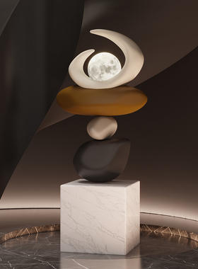 速发石来运转高摆感大型落件级地雕塑客厅电视柜沙发旁装饰品乔迁